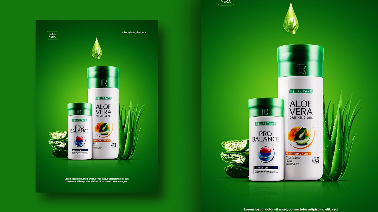 Aloe Vera Product Advertisement Poster Design | Photoshop Tutorials
