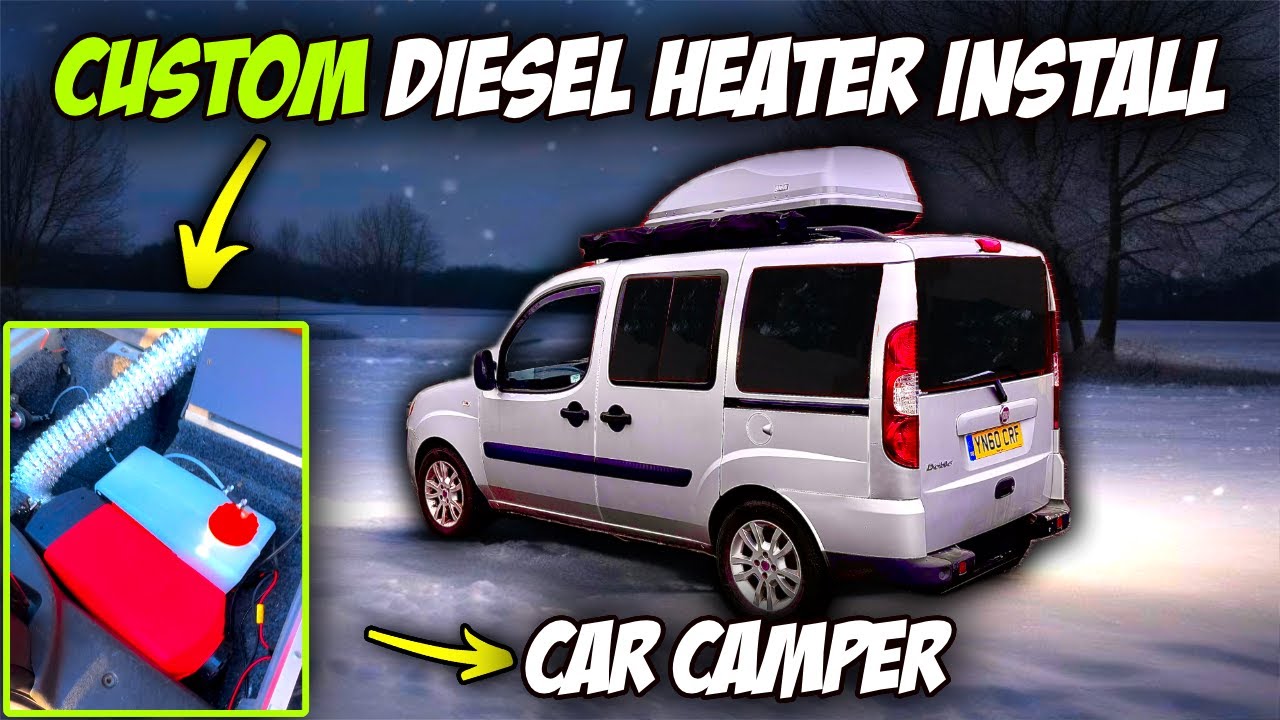 Full CUSTOM Diesel Heater INSTALL in my CAR CAMPER! Fiat Doblo