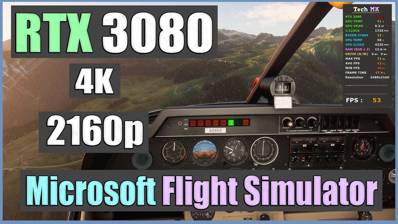 RTX 3080 - Microsoft Flight Simulator 2020 4k Fps Test  | Tech MK
