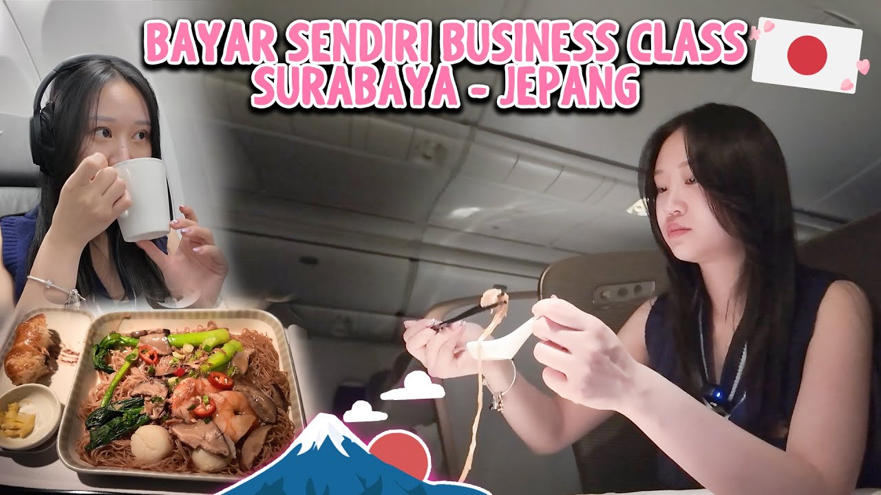 REVIEW MAKANAN DI PESAWAT BUSINESS CLASS SURABAYA - JEPANG !! WORTH IT APA ENGGAK YA ??
