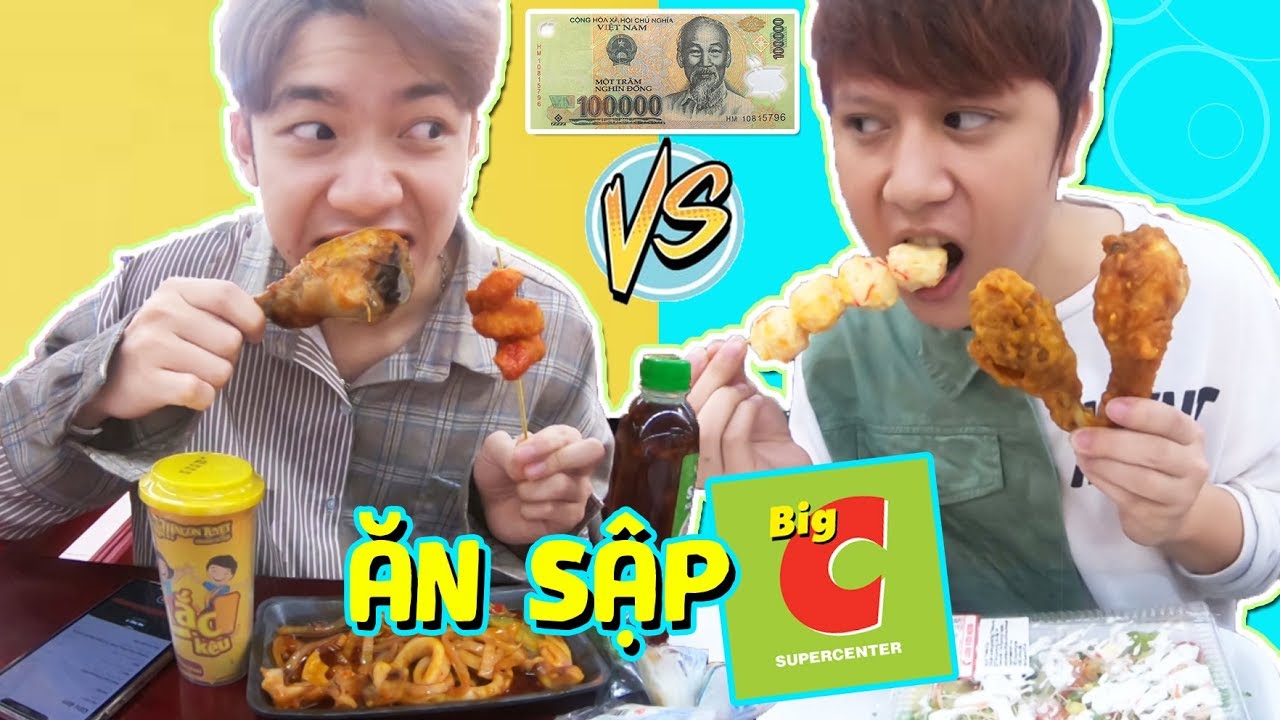 THỬ THÁCH CẦM 100K ĂN SẬP SIÊU THỊ BIGC !!