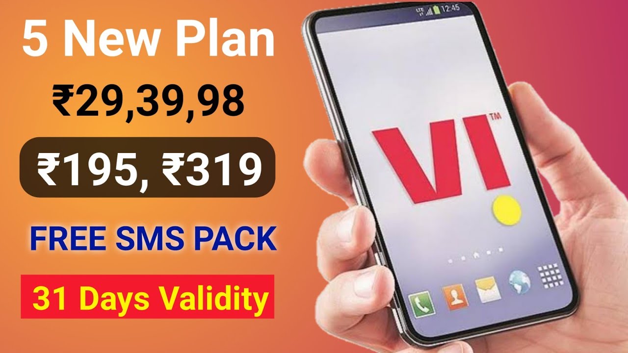 Vodafone Idea 5 New recharge plan ₹29,39 with free sms pack
