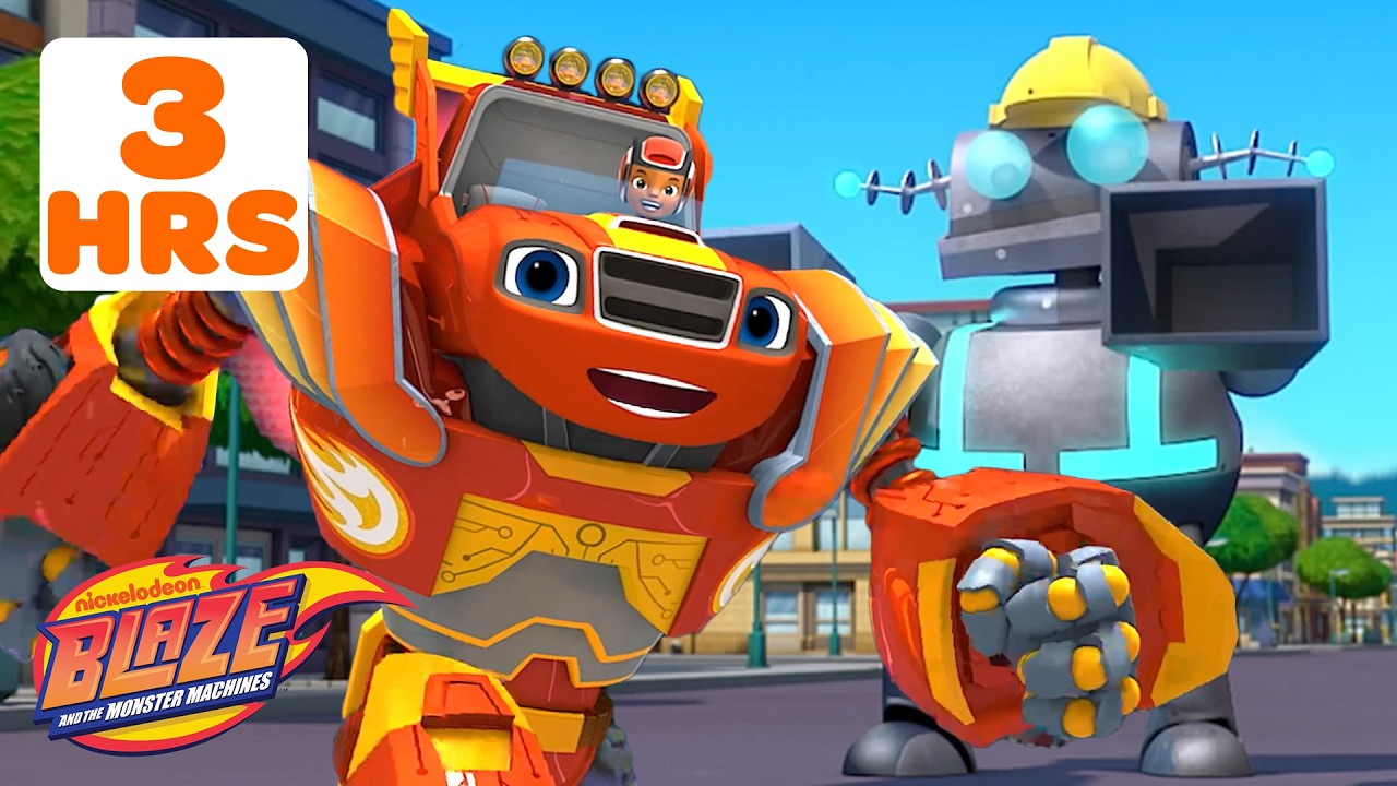 Blaze's Robot Transformations & Crusher Builds Robots! 🤖 | 3 Hours | Blaze and the Monster Machines