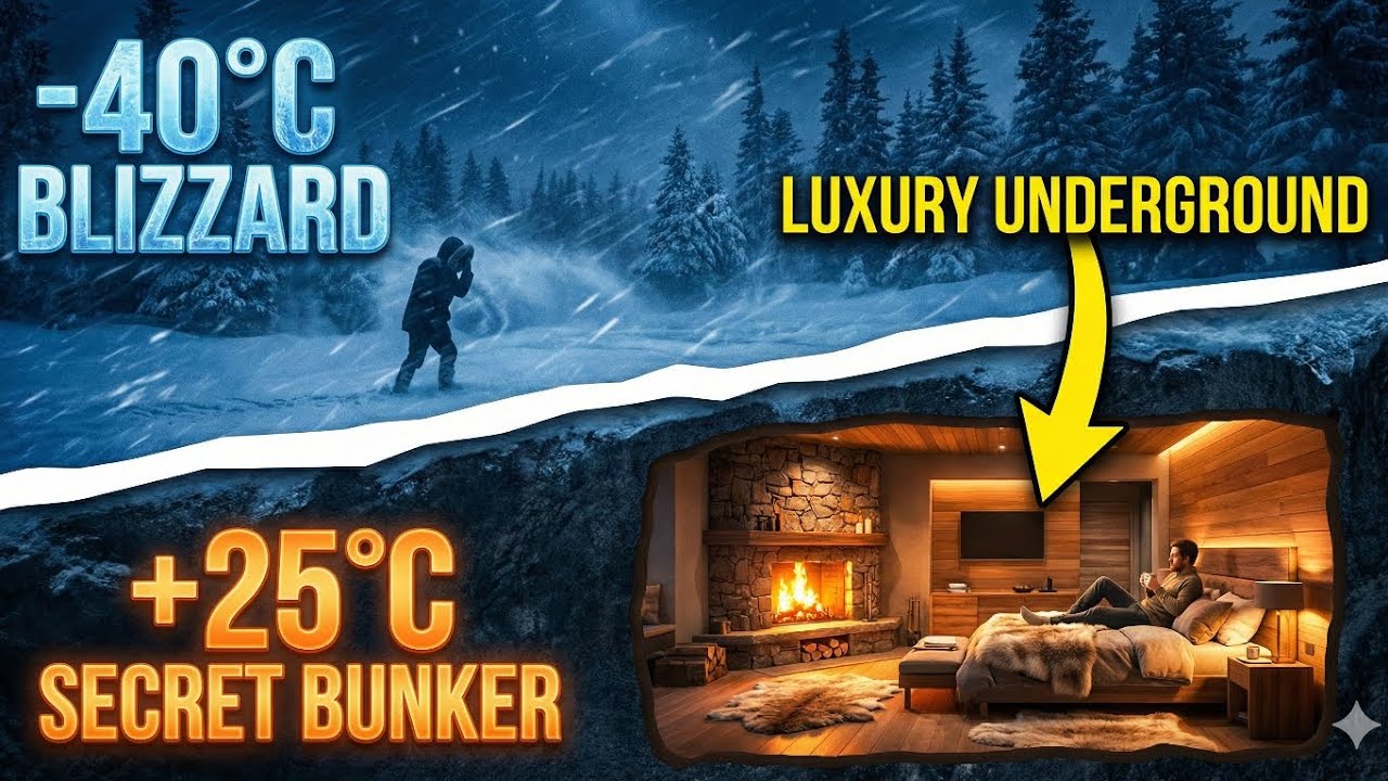-40°C Blizzard Survival: Carving a Luxury Underground Bunker Beneath the Frozen Earth 🥶❄️
