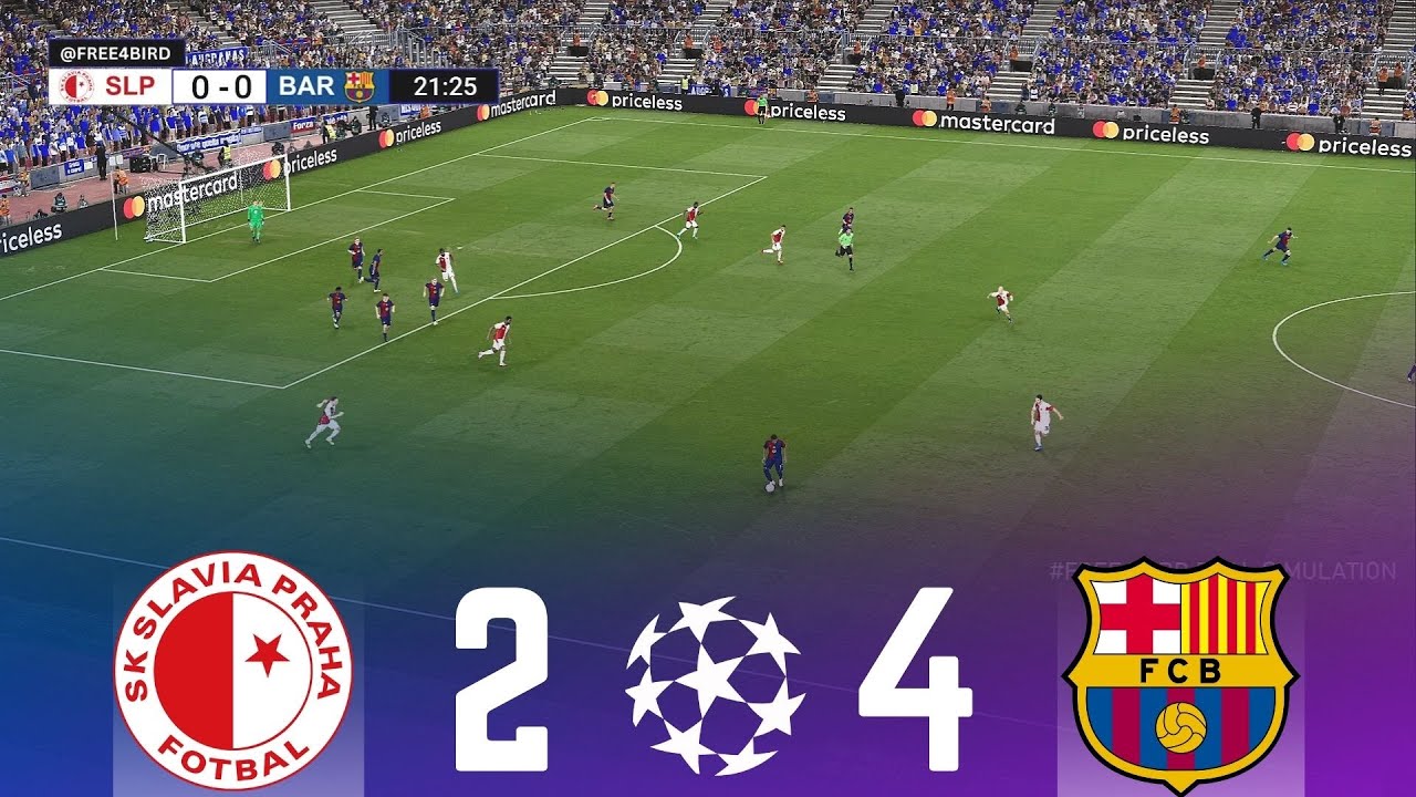 Slavia Praha 2 vs 4 Barcelona | Liga de Campeones de la UEFA 26 | Simulación