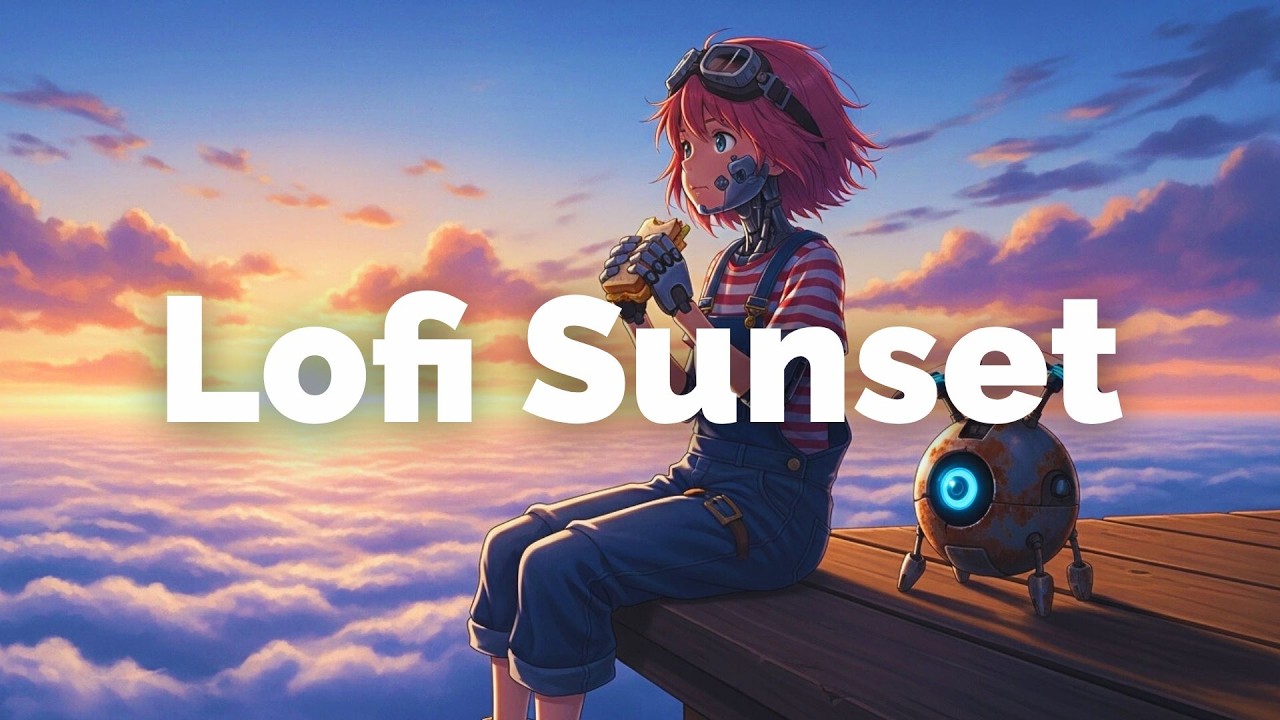 lofi sunset glow🌅 watching the pink clouds drift by