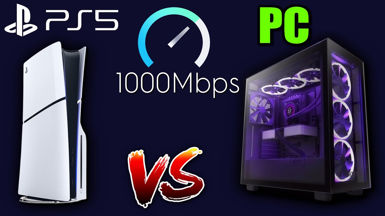 game download race: ps5 vs pc speed test with 1000mbps Internet.