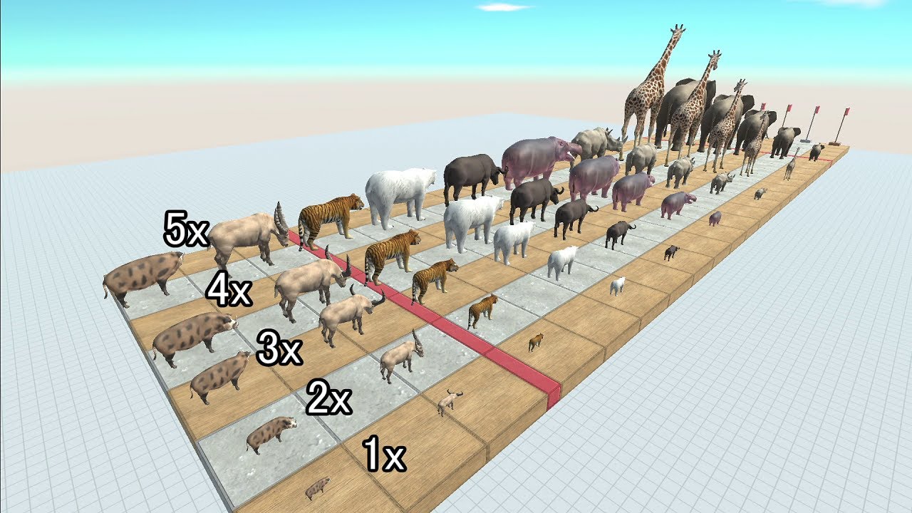 Speed ​​race with ARBS units. 5 sizes from 1x to 5x! - Animal Revolt Battle Simulator