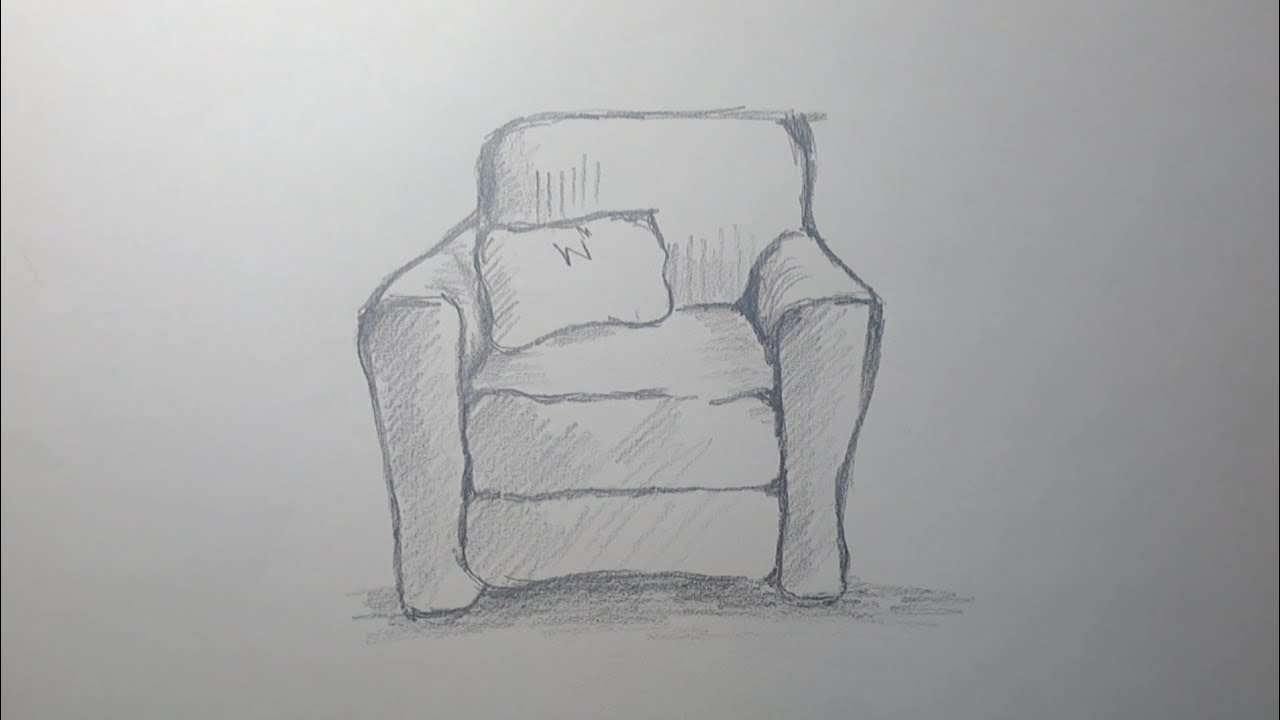 Cómo dibujar un sillón - dibujo sencillo paso a paso