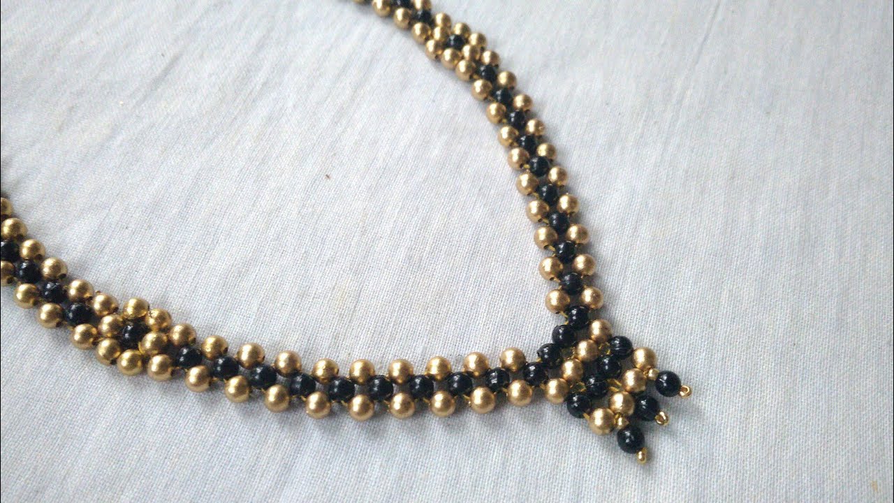 Mangalsutra making at home//beads jewelry for beginners