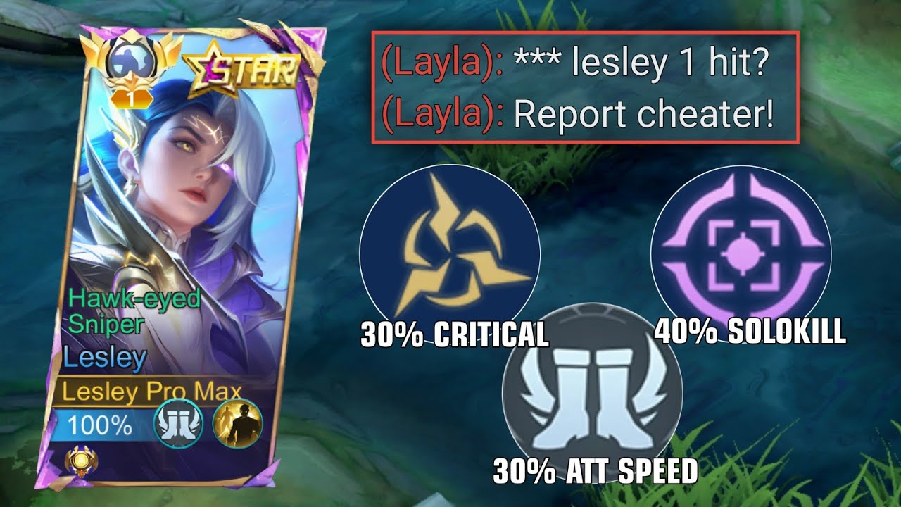 TOP 1 GLOBAL LESLEY BEST 1 HIT BUILD MASTER ASSASSIN TALENT GOLDLANE! ( recommended build! ) - MLBB