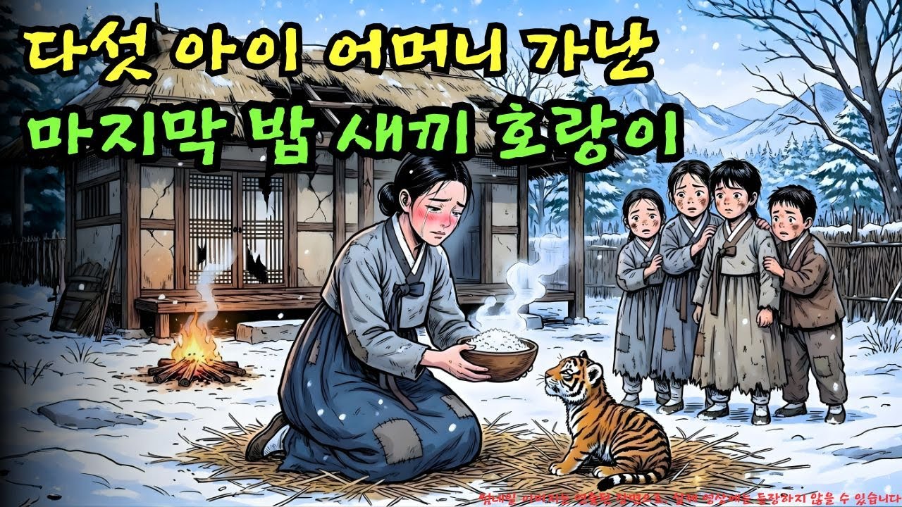 👉 다섯 아이의 어머니가 굶주린 상황에서도 마지막 밥을 새끼 호랑이에게 내주었다… 이 선택은 과연 위험하지 않을까? | 야담 |옛날이야기 |민담 |전설 | 설화
