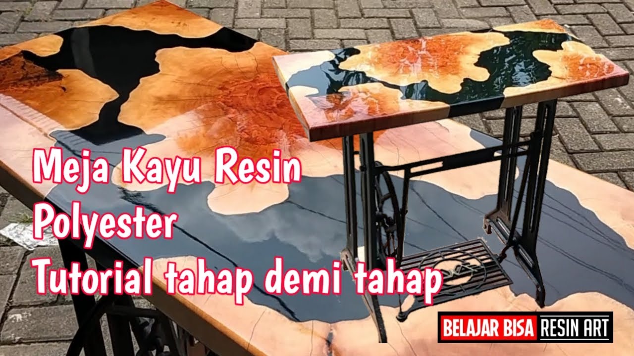 Meja resin kayu !! tutorial resin polyester