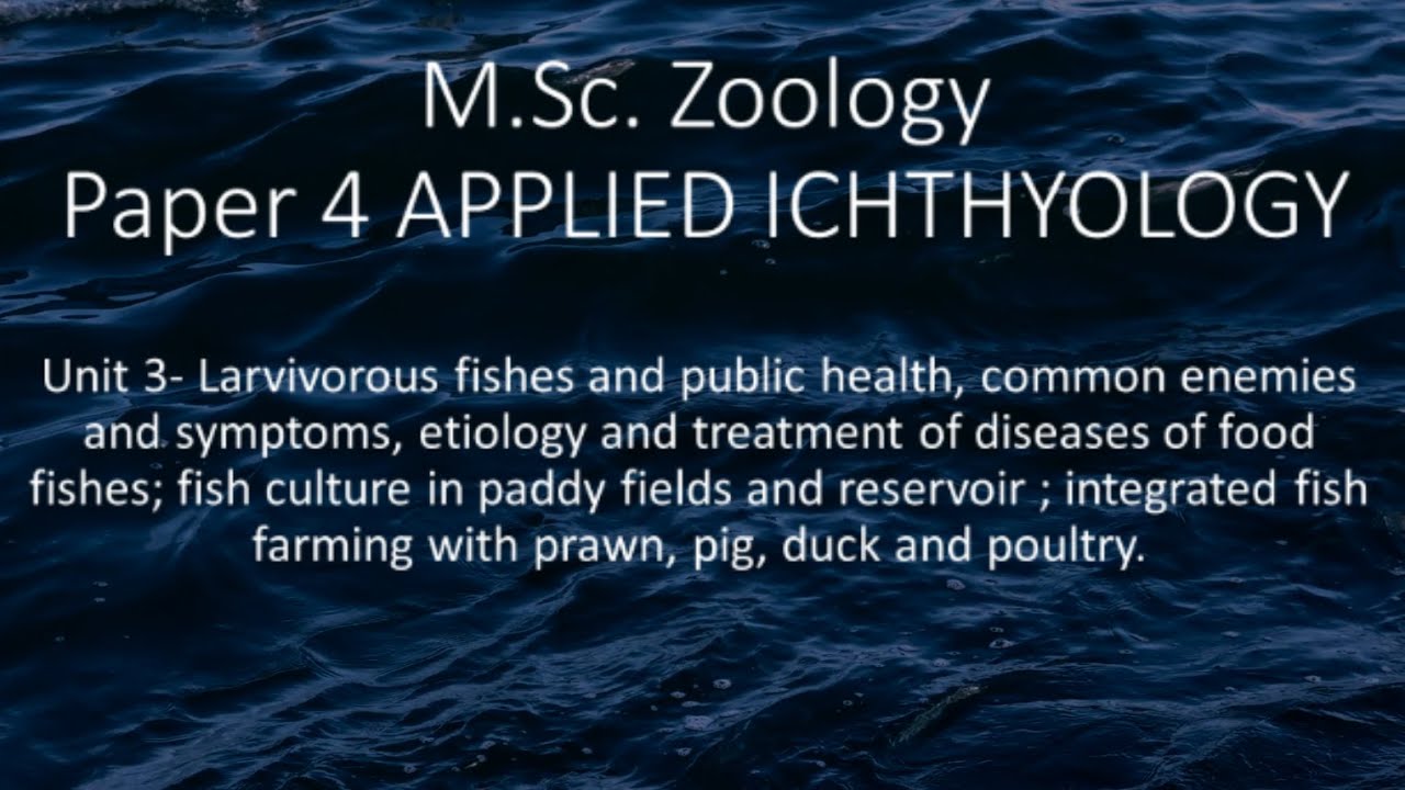 Msc Zoology Paper 4 Unit 3- Larvivorus fishes etiology and integrated fish farming