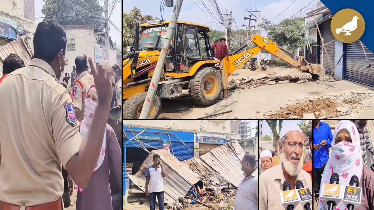 Illegal encroachment on footpaths removed at Shastripuram