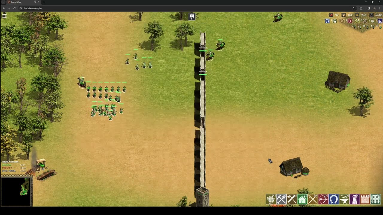 Playing Feudal Wars Multiplayer Once Again with English Against 1 Human and 1 AI
