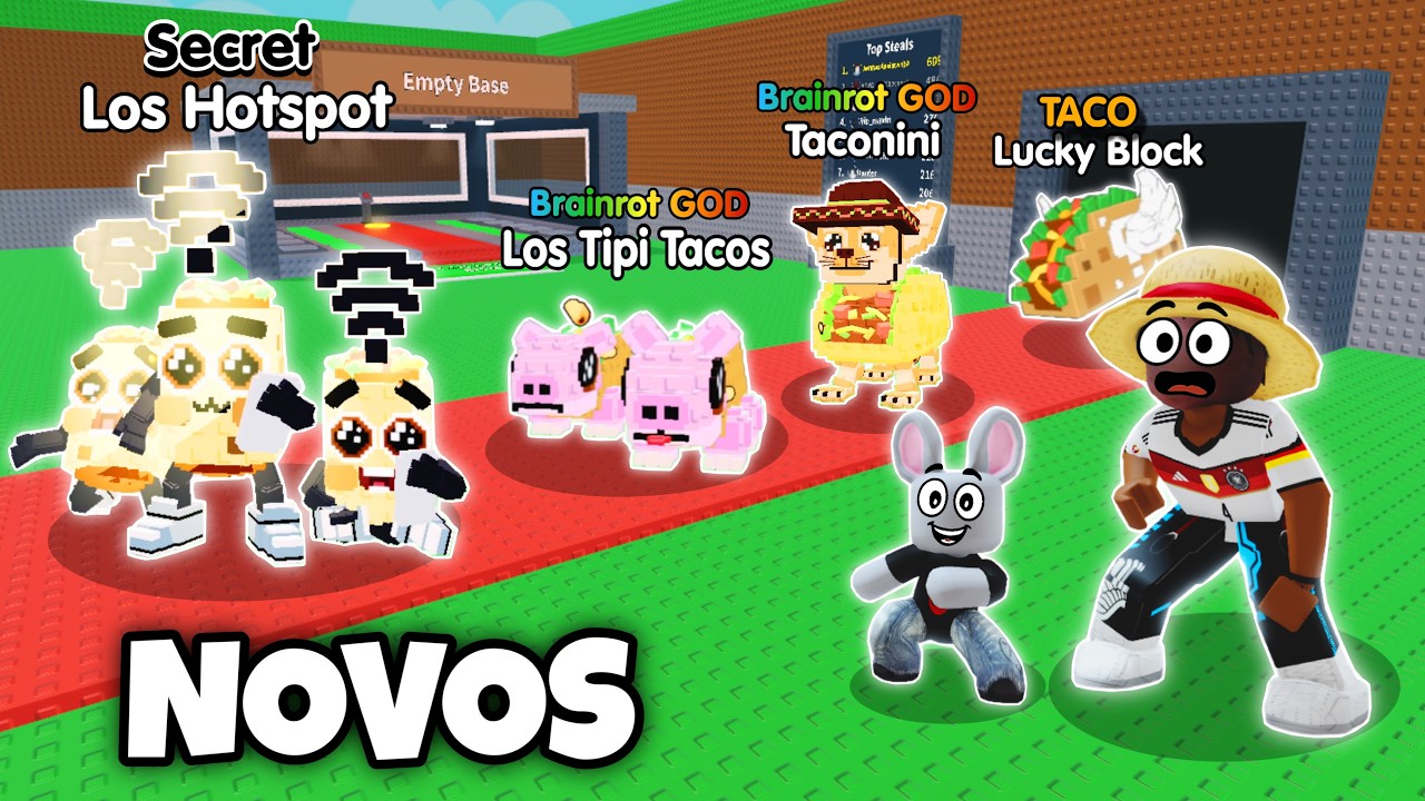 LOS NOO MY HOTSPOTZITOS, LUCKY BLOCK DE TACOS e NOVOS BRAINROTS no ROUBE O BRAINROT!