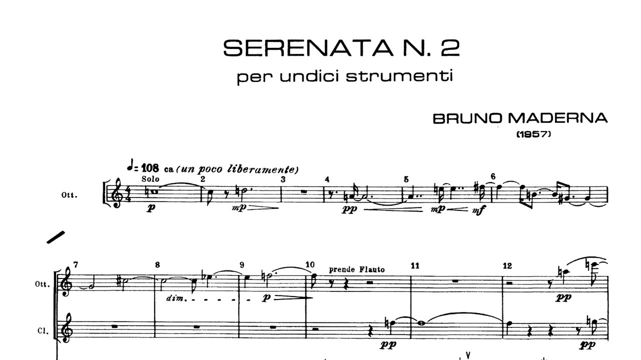 Bruno Maderna - Serenata No. 2 - with score