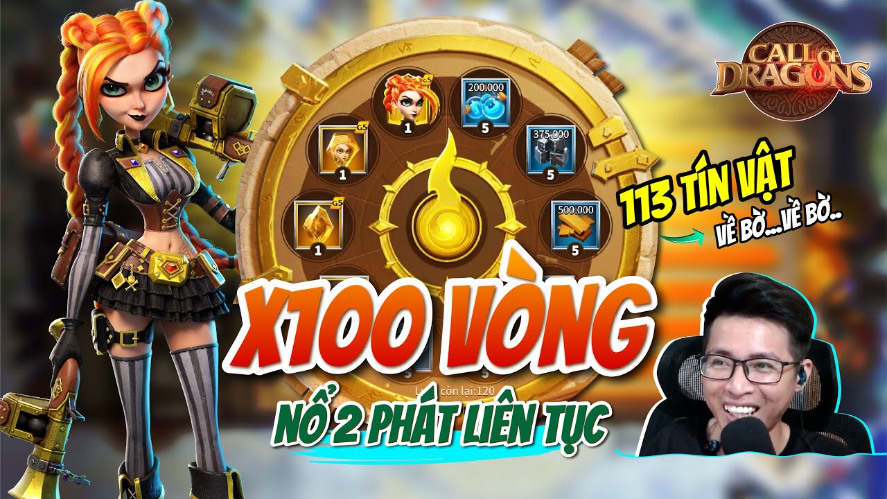 [Restream] 100 VÒNG RUBY - QUAY NỔ LIÊN TỤC STP CƯỜI HÍP MẮT | Call of Dragon | Vòng quay may mắn