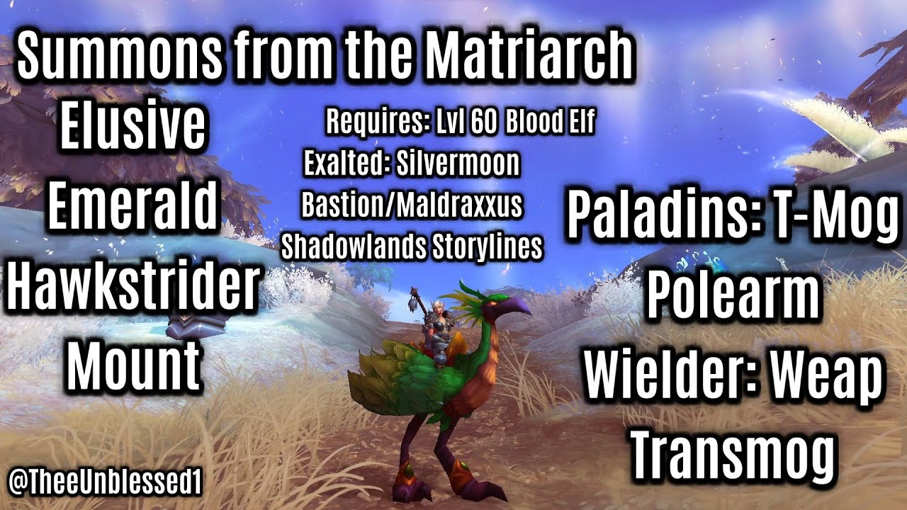 World of Warcraft SHADOWLANDS: Summons from the Matriarch Blood Elf Heritage Questline!