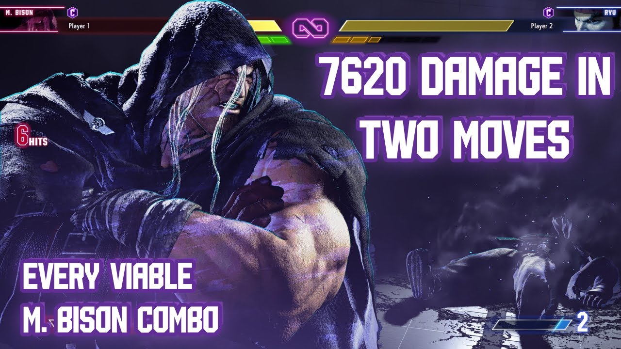 M. Bison Deals too much Damage - Every M. Bison combo from Supercombo