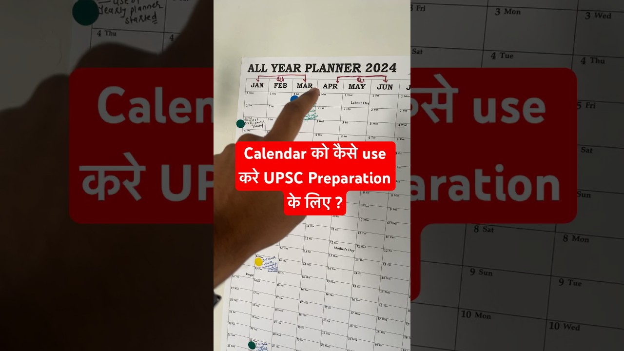How to use Calendar for UPSC Preparation #upscplanning #upscguidance #upscshorts  #strategy #ias