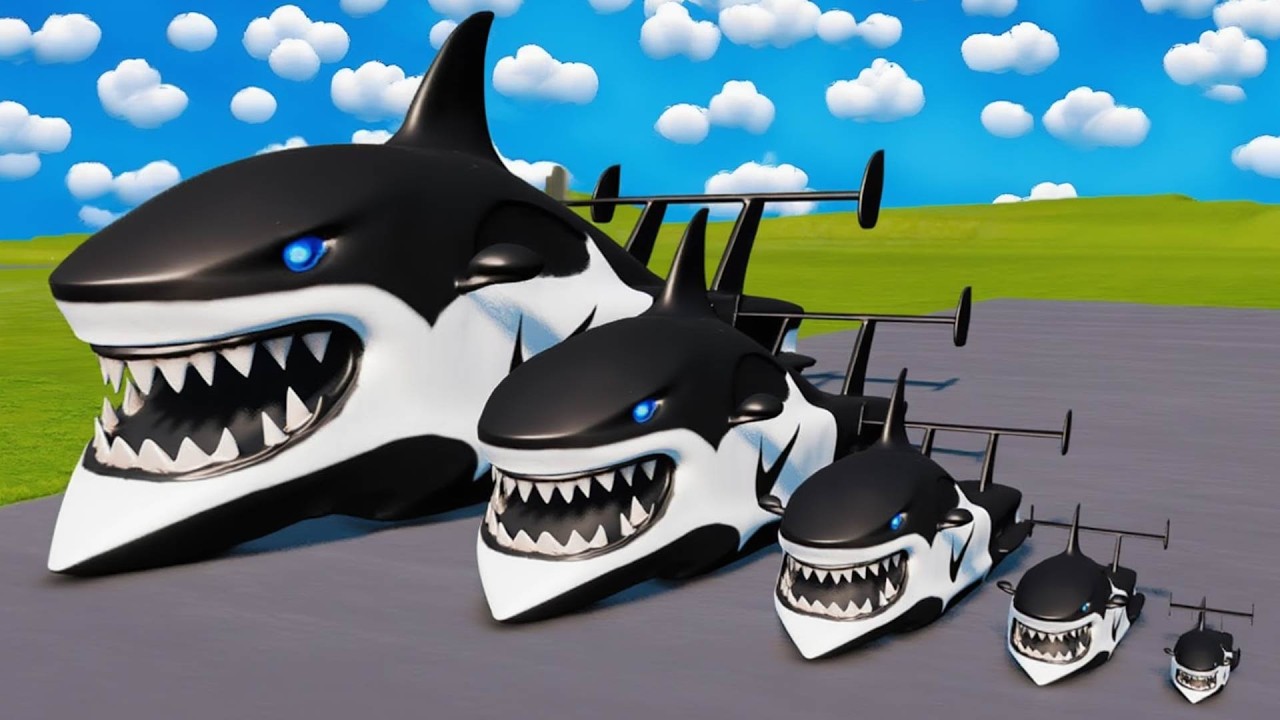 BIG & SMALL Lightning McQueen 🦈🔥 SHARK Transformation MOD №4 | BeamNG Drive Cars Animation