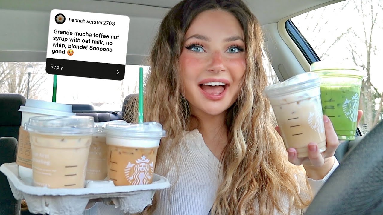 Trying MY SUBSCRIBERS favorite starbucks drinks!!