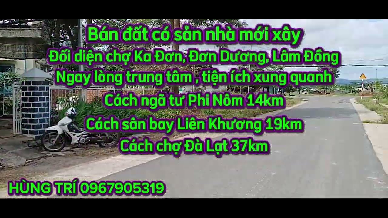 Bán Đất trung tâm xã Ka Đơn, Đơn Dương, Lâm Đồng, dt 634m², 30m mặt tiền đường nhựa. Giá 320tr/m tới