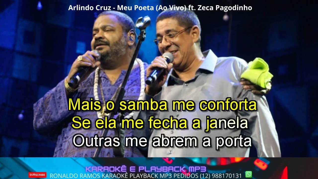 KARAOKE-Arlindo Cruz   - Meu Poeta Ao Vivo ft  Zeca Pagodinho.
