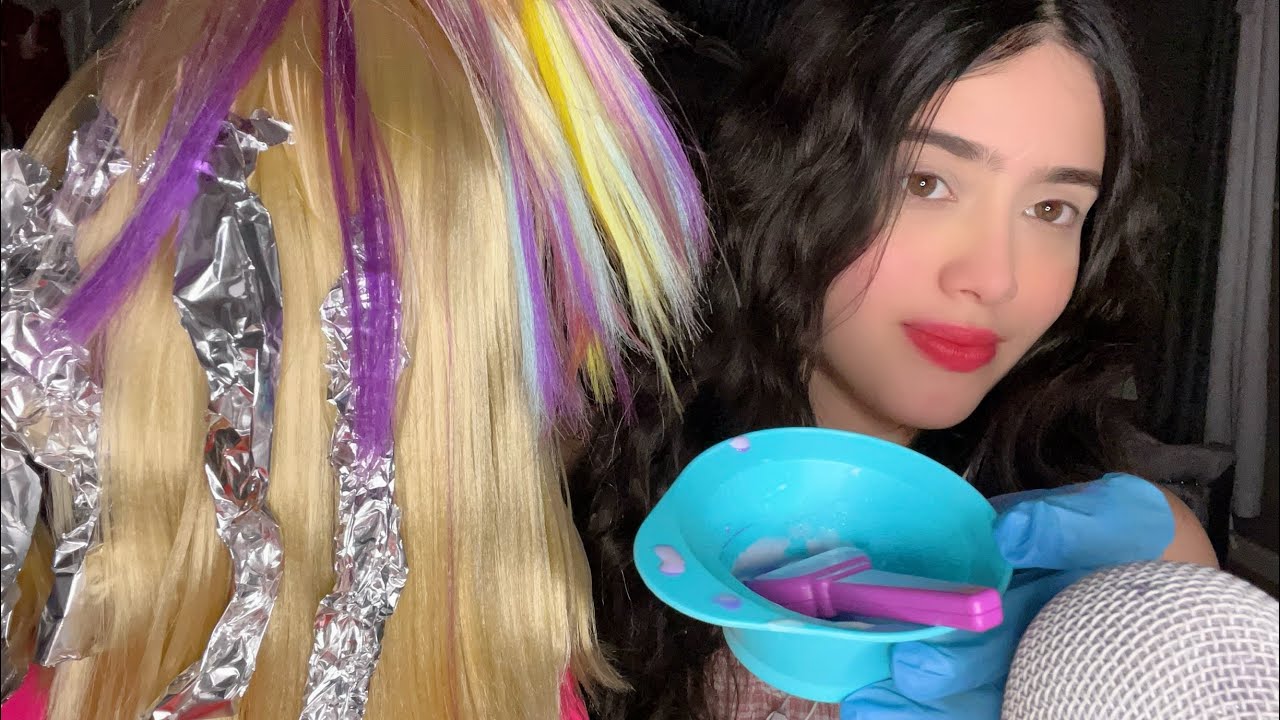 ASMR - ROLE - PLAY -  VAS AL SALÓN DE BELLEZA POR UN TINTIE DE CABELLO DE COLORES
