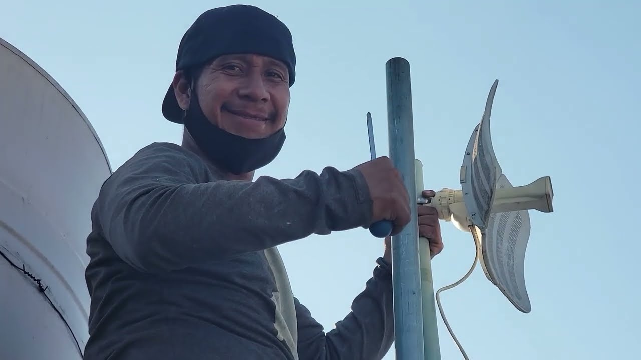 Instalación de servicio de internet con Litebeam M5 a 3KM │ Mástil de 1 metro