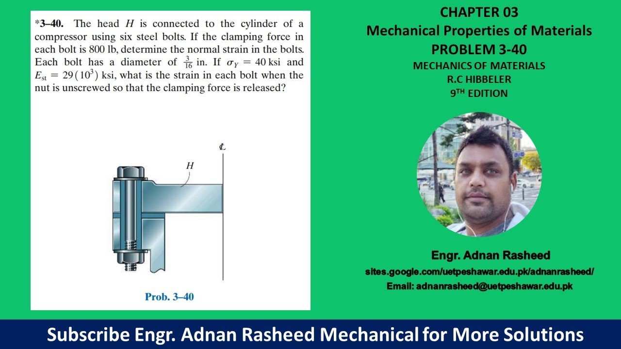 3-40| Chapter 3 | Mechanics of Materials by R.C Hibbeler