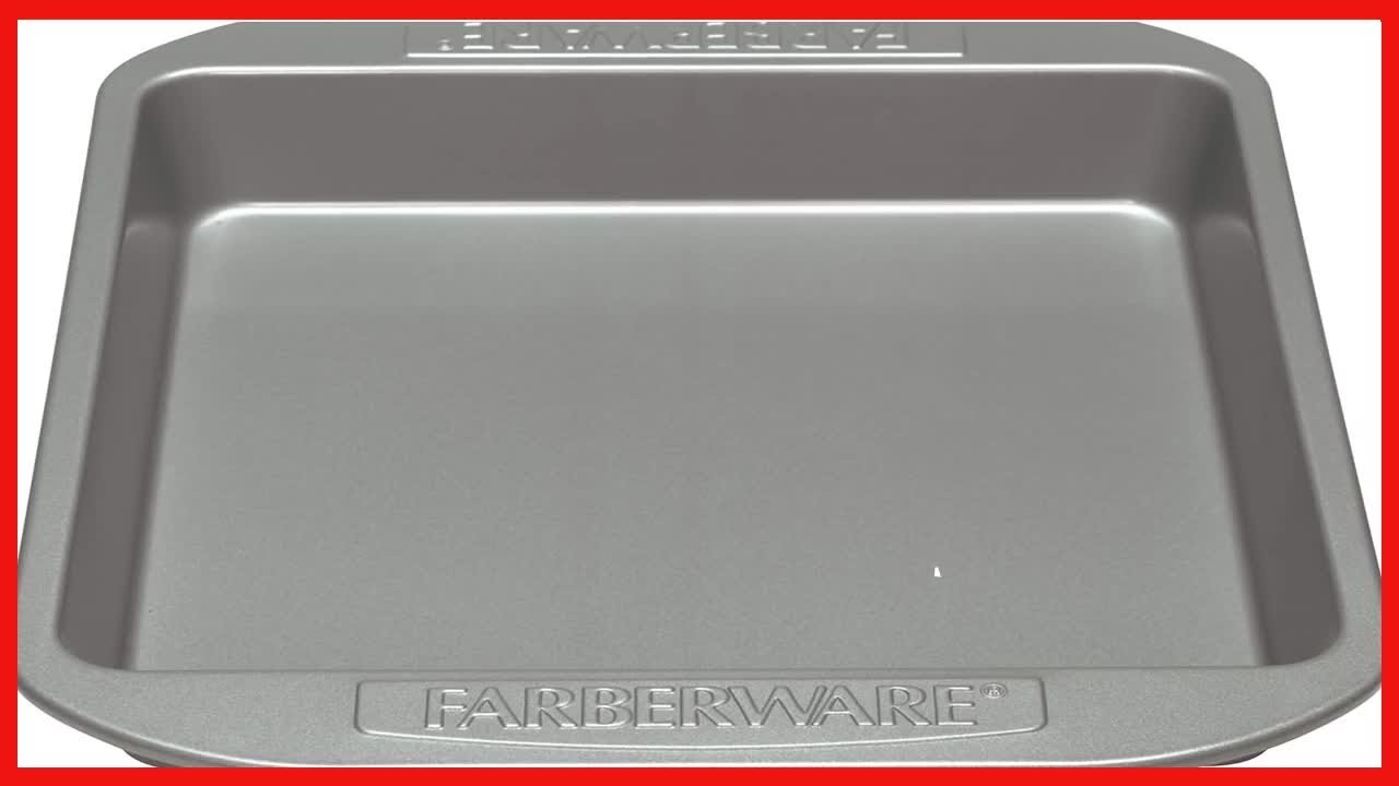Farberware 9 Inch Square Cake Pan Durable, Nonstick, and Oven Ready