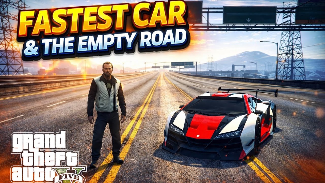 Grand Theft Auto V 4k gameplay | Fast car on empty Road 