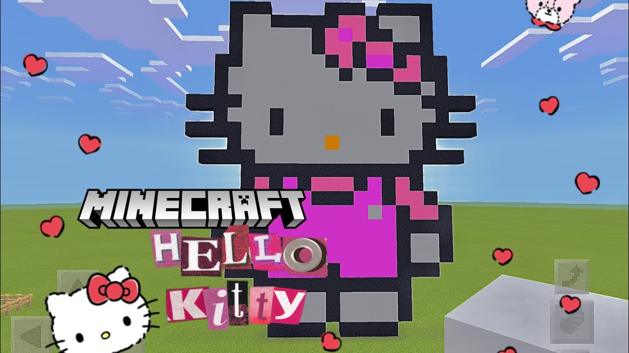 Let’s make hello kitty in Minecraft! No talking | asmr