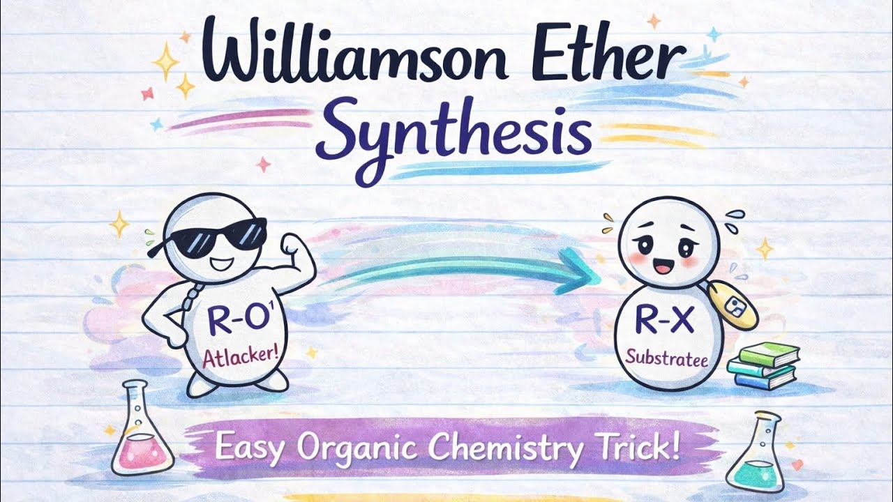 Williamson Ether Synthesis  ⚡SN2 Mechanism | Organic Chemistry Trick | Easy Exam Revision