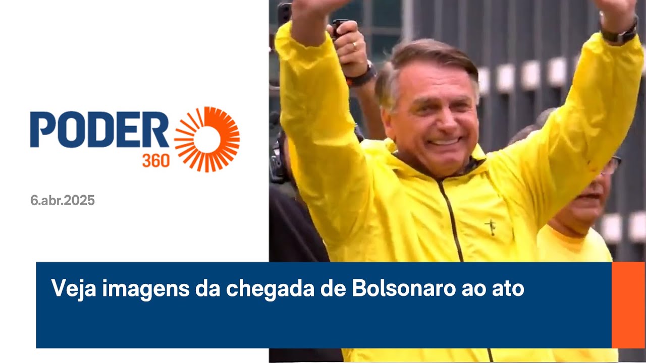Veja imagens da chegada de Bolsonaro ao ato