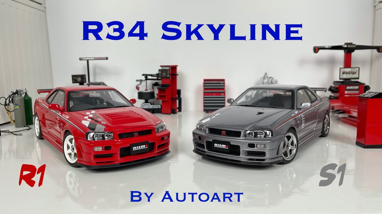 1:18 Nissan Skyline GT-R R34 by Autoart : R1 & S1 version