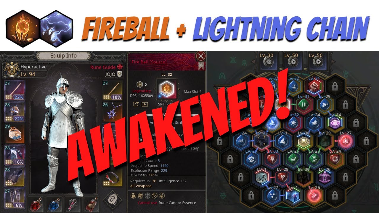 OP Awakened Fireball + Lightning Chain Build on Tier 10+10 map  #undecember