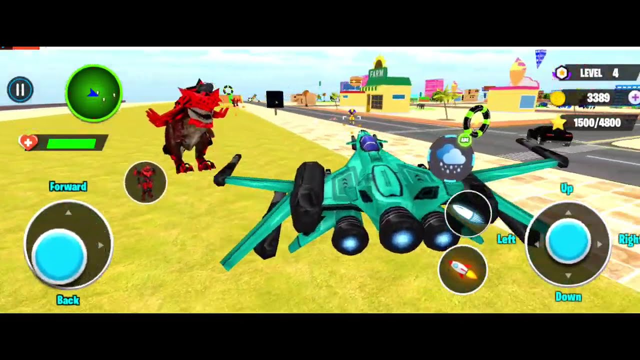 Green Dino 3D MODE BERTARUNG!! 🔫 Transform & Destroy!