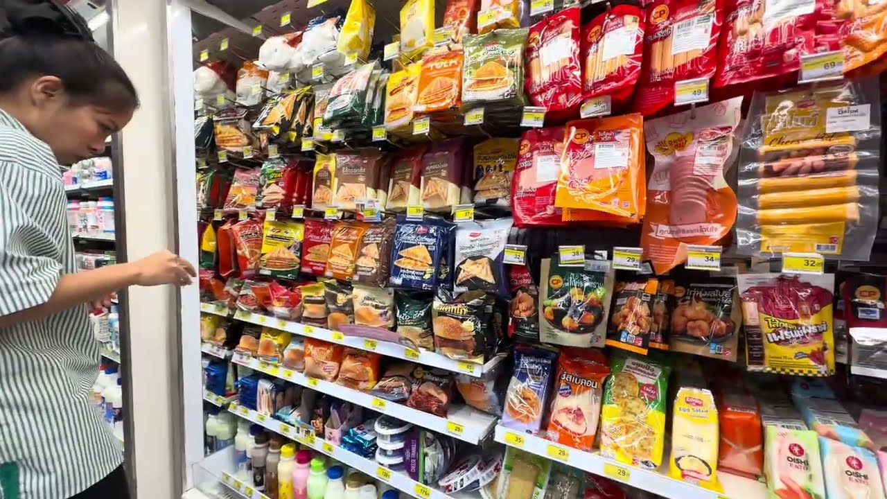 7 Eleven run, lunch, and fruit shopping. Bangkok Thailand