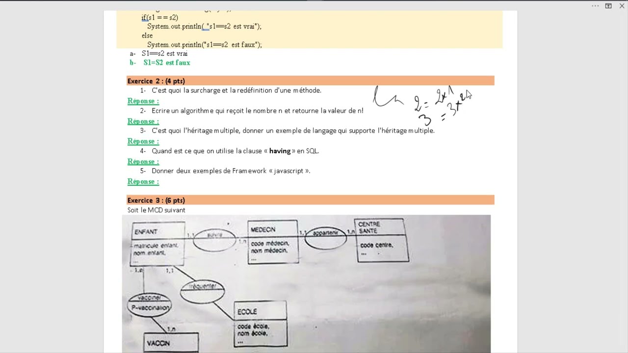 1#Correction Concours (Développement informatique ) ONSSA  Part1 مباريات التوظيف Darija