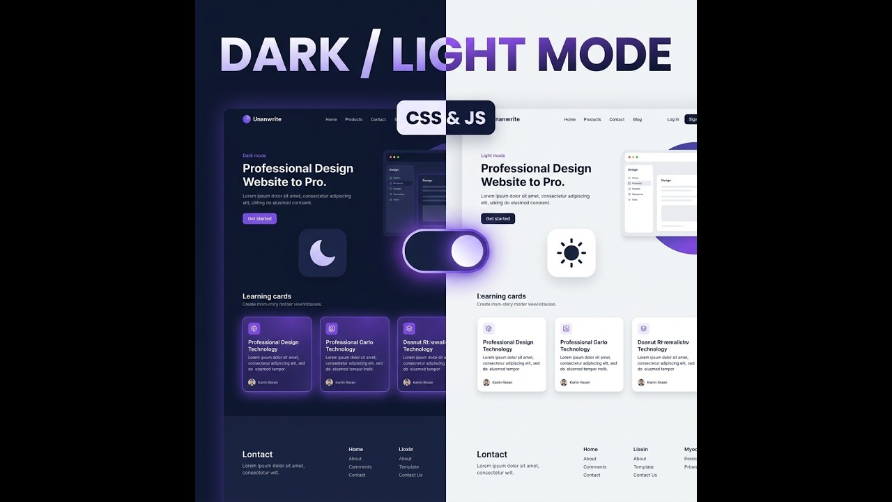 Dark / Light Mode Toggle &ndash; CSS & JavaScript Tutorial | Theme Switch