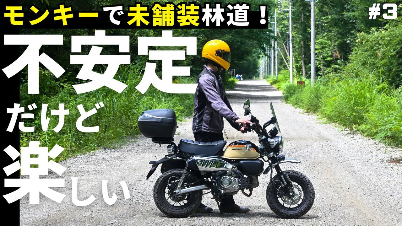 モンキー125で未舗装路チャレンジ！不安定だけどコントロールするのが楽しい^^｜万沢林道