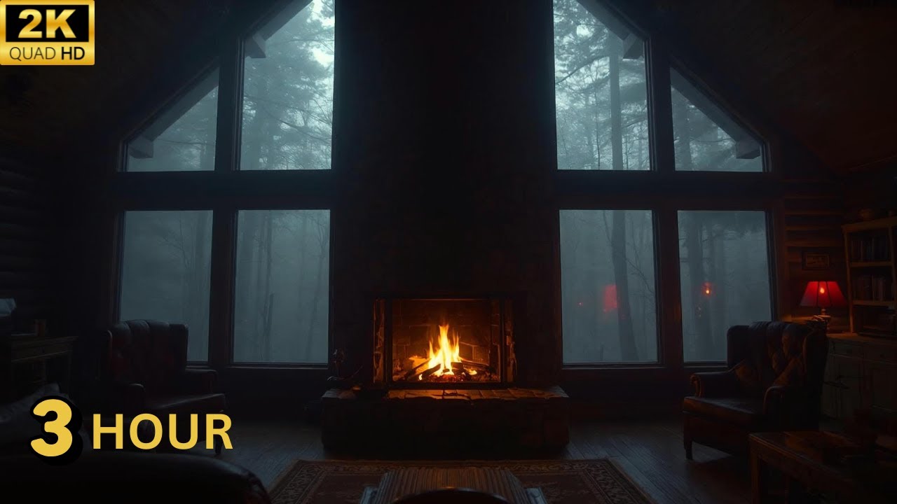 You’re Alone in a Foggy Forest Cabin With a Crackling Fireplace 🔥🌲