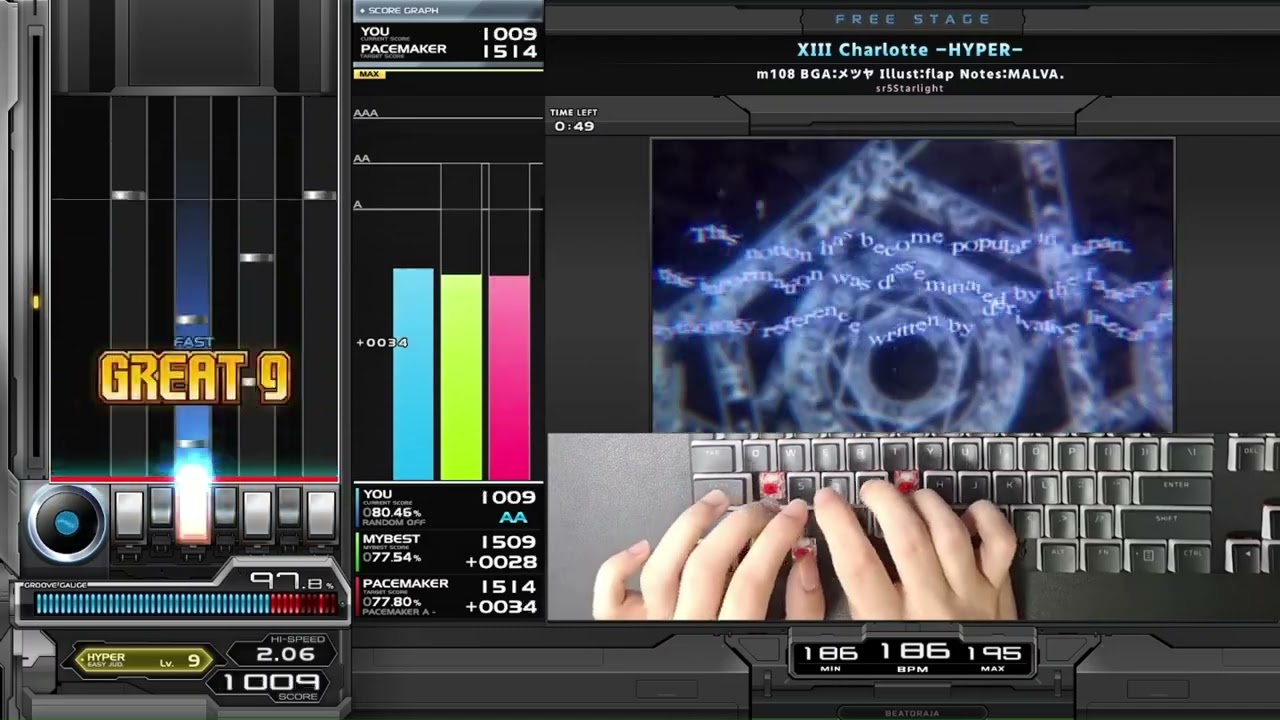 BMS week 2: XIII charlotte [Hyper 9] rank AA normal clear