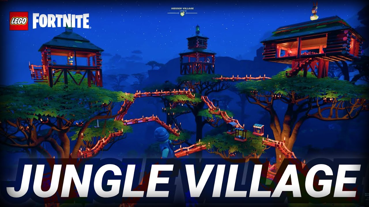 I Built my Jungle Village on the trees !! #LEGOfortnite #レゴフォートナイト