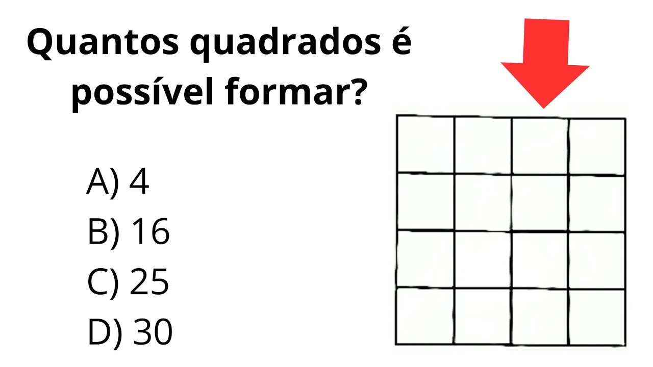 QUASE TODO MUNDO CONTA ERRADO. APRENDA A CONTAR QUADRADOS!!!