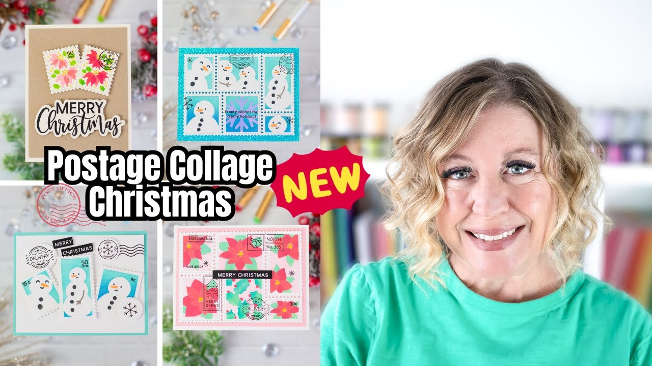 Christmas Card Making in July NEW Waffle Flower Postage Stamp Collage